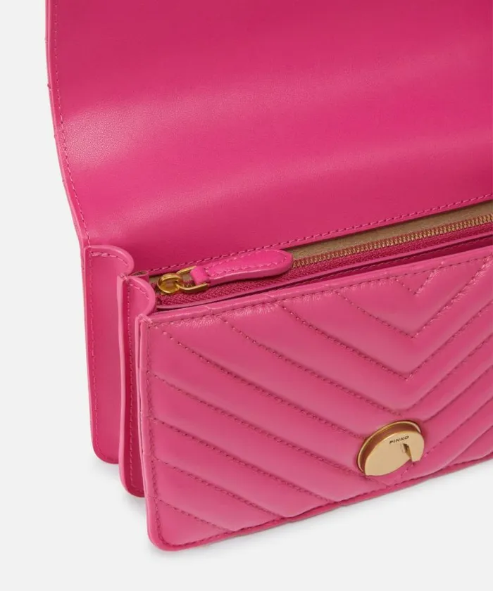 Women Crossbody Bags Pinko Mini Love Bag One Chevron Pinko Pinkantique Gold Women Crossbody Bags Pinko Mini Love Bag One Chevron Pinko Pinkantique Gold