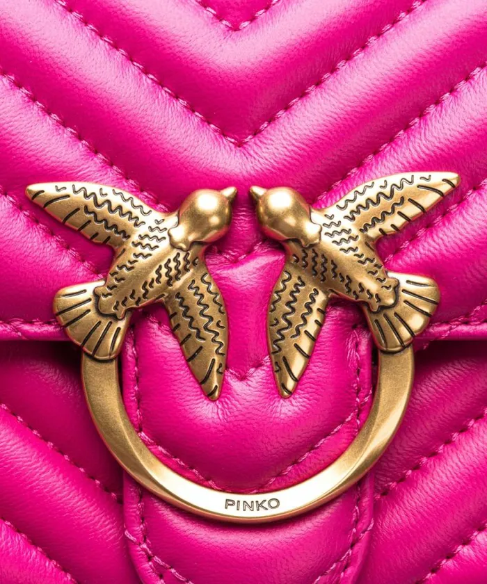 Women Crossbody Bags Pinko Mini Love Bag One Chevron Pinko Pinkantique Gold Women Crossbody Bags Pinko Mini Love Bag One Chevron Pinko Pinkantique Gold