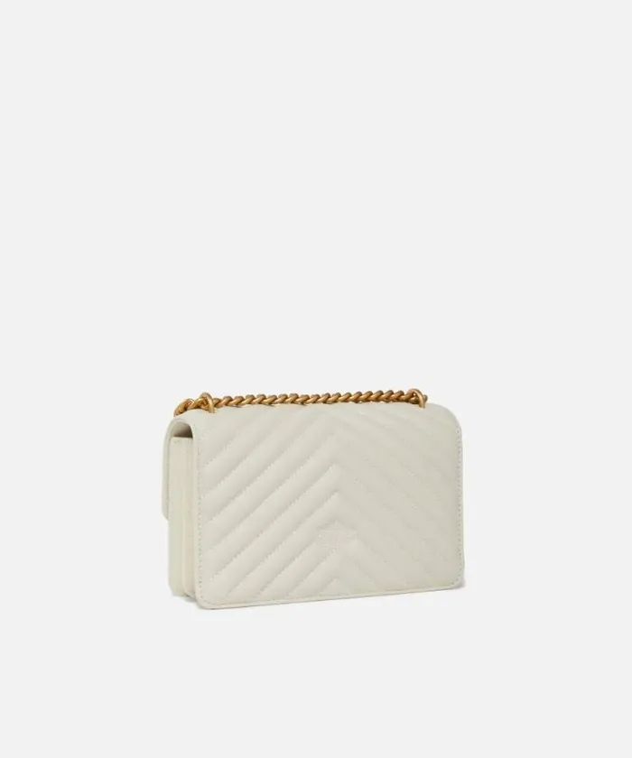 Women Crossbody Bags Pinko Mini Love Bag One Chevron Whitewhiteantique Gold Women Crossbody Bags Pinko Mini Love Bag One Chevron Whitewhiteantique Gold