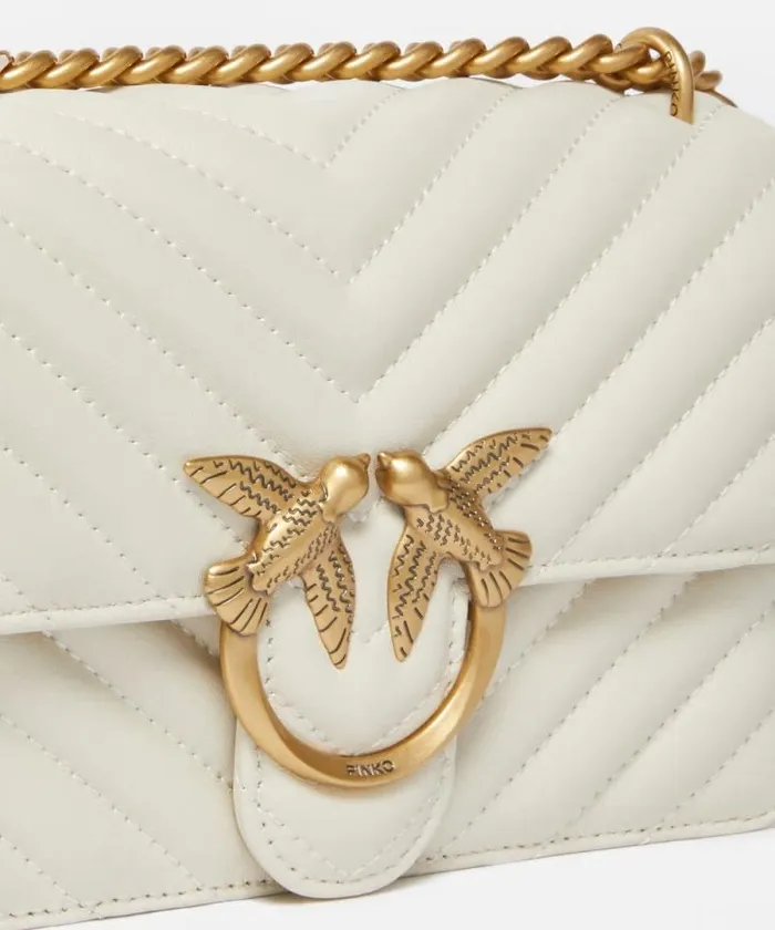 Women Crossbody Bags Pinko Mini Love Bag One Chevron Whitewhiteantique Gold Women Crossbody Bags Pinko Mini Love Bag One Chevron Whitewhiteantique Gold