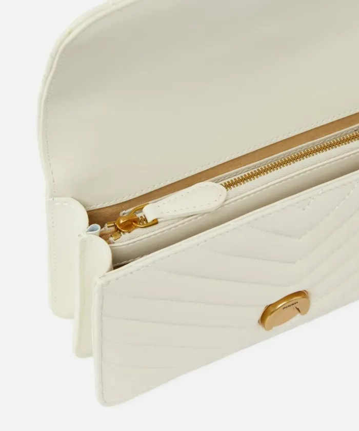 Women Crossbody Bags Pinko Mini Love Bag One Chevron Whitewhiteantique Gold Women Crossbody Bags Pinko Mini Love Bag One Chevron Whitewhiteantique Gold