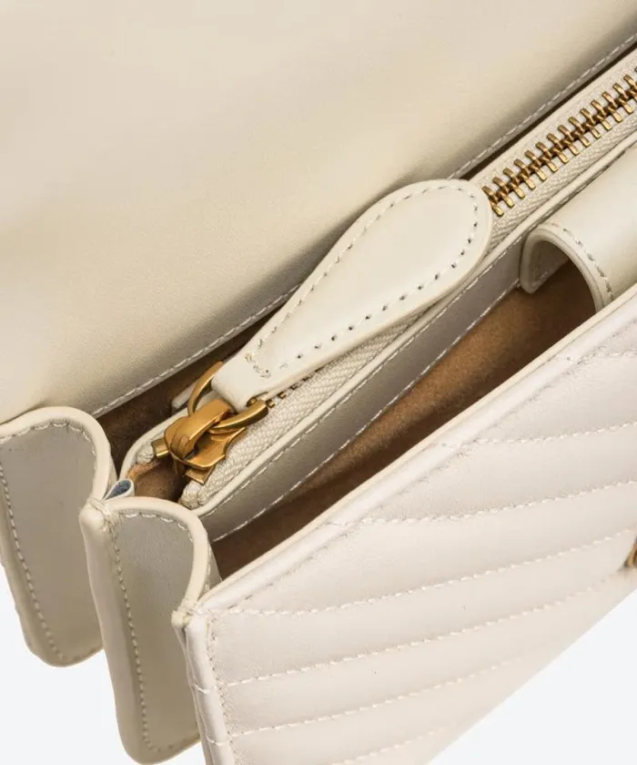 Women Crossbody Bags Pinko Mini Love Bag One Chevron Whitewhiteantique Gold Women Crossbody Bags Pinko Mini Love Bag One Chevron Whitewhiteantique Gold