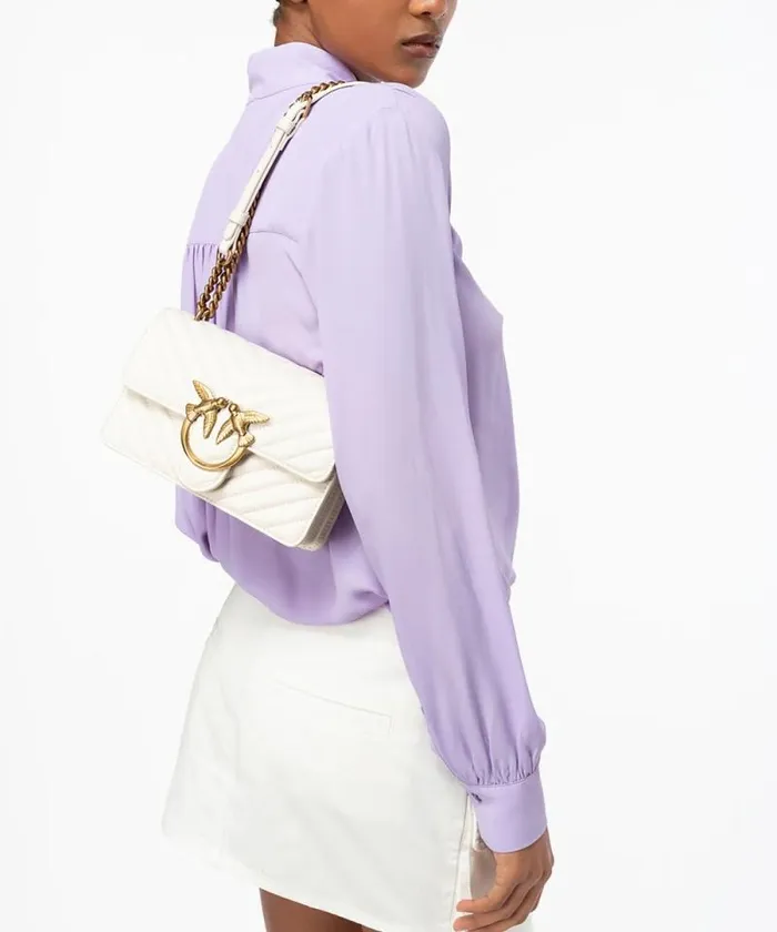 Women Crossbody Bags Pinko Mini Love Bag One Chevron Whitewhiteantique Gold Women Crossbody Bags Pinko Mini Love Bag One Chevron Whitewhiteantique Gold