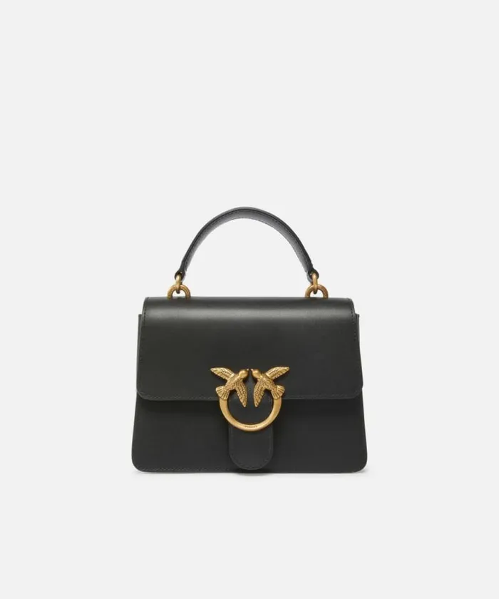 Women Crossbody Bags Pinko Mini Love Bag One Top Handle Light Simply Blackantique Gold