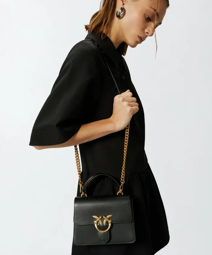 Women Crossbody Bags Pinko Mini Love Bag One Top Handle Light Simply Blackantique Gold Women Crossbody Bags Pinko Mini Love Bag One Top Handle Light Simply Blackantique Gold