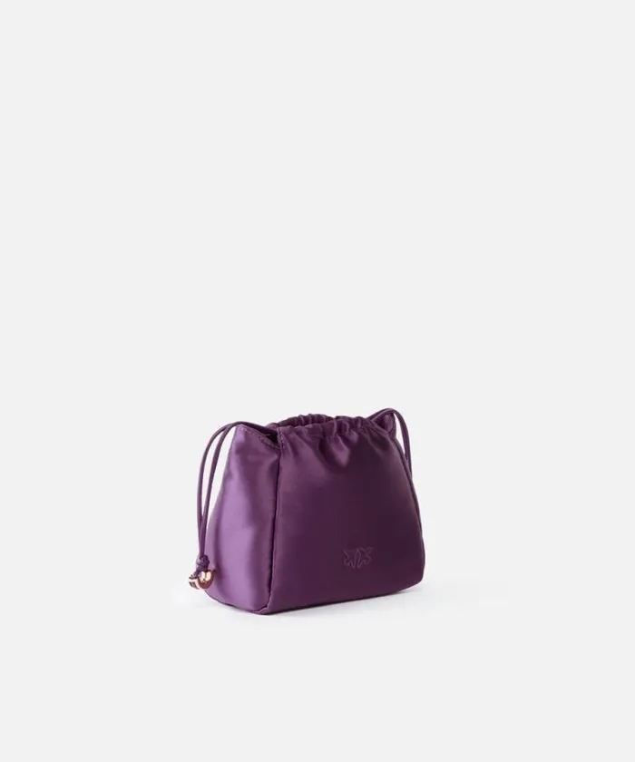 Women Crossbody Bags Pinko Satin Mini Clutch Bag With Chain Grape Winegold Women Crossbody Bags Pinko Satin Mini Clutch Bag With Chain Grape Winegold