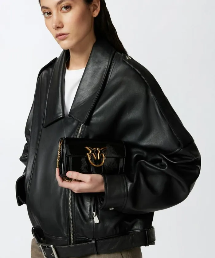 Women Crossbody Bags Pinko Shiny Crossbody Wallet With Bird Buckle Blackantique Gold Women Crossbody Bags Pinko Shiny Crossbody Wallet With Bird Buckle Blackantique Gold