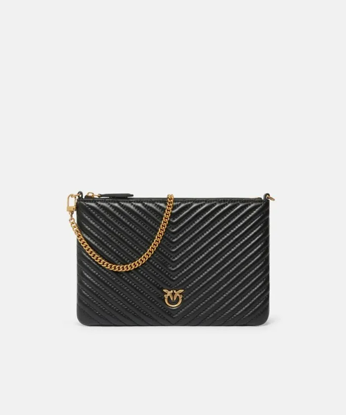 Women Crossbody Bags Pinko Small Quilted Nappa Leather Envelope Bag Blackantique Gold Women Crossbody Bags Pinko Small Quilted Nappa Leather Envelope Bag Blackantique Gold