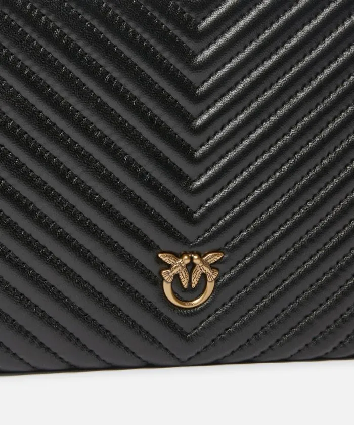 Women Crossbody Bags Pinko Small Quilted Nappa Leather Envelope Bag Blackantique Gold Women Crossbody Bags Pinko Small Quilted Nappa Leather Envelope Bag Blackantique Gold