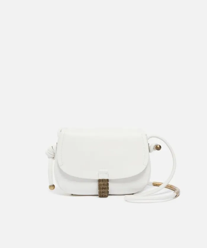 Women Crossbody Bags Pinko Soft Leather Crossbody Bag Whitewhiteantique Gold