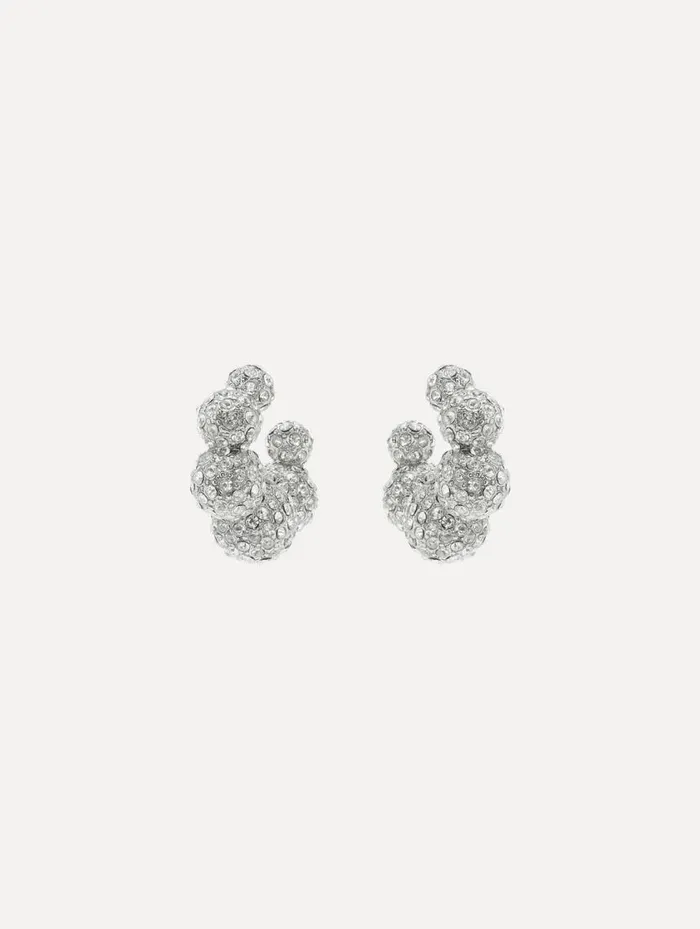 Women Crystal Sphere Hoop Earrings Crystal Oscar De La Renta Earrings