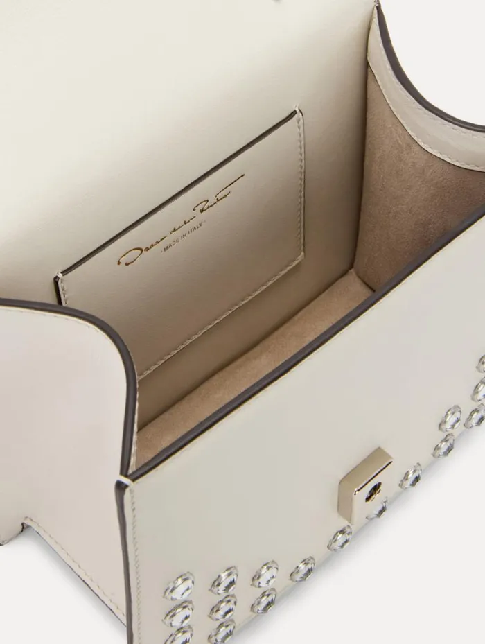 Women Crystal Stud Mini TRO Bag Ivory Oscar De La Renta Handbags Women Crystal Stud Mini TRO Bag Ivory Oscar De La Renta Handbags