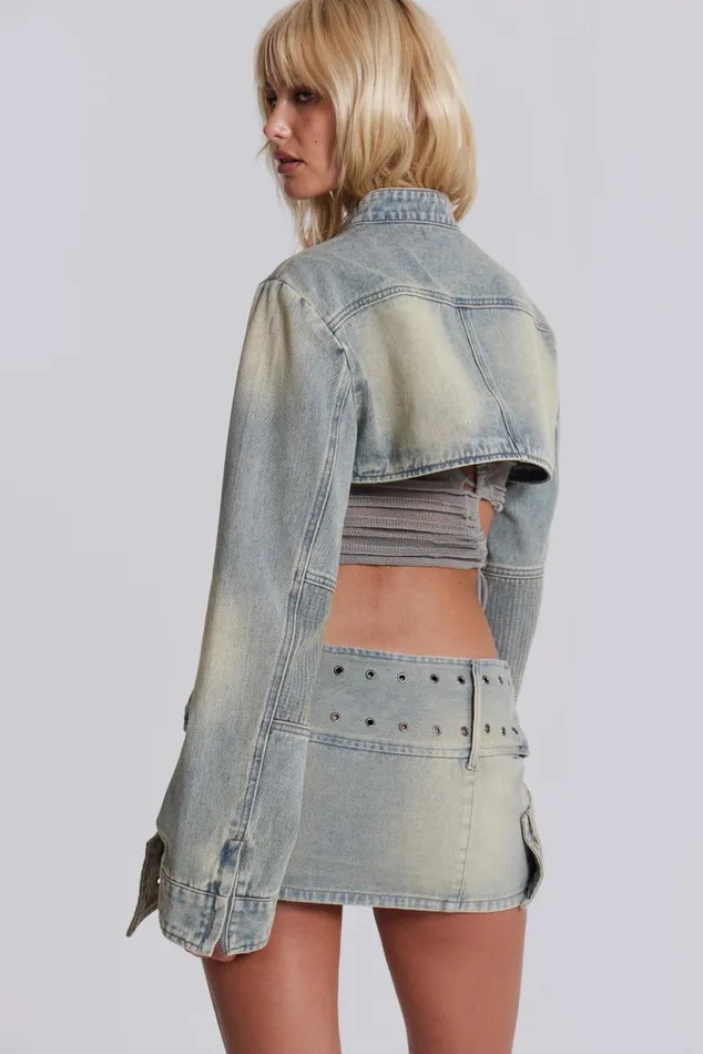 Women Denim Assassin Ultra Cropped Jacket Jaded London CoOrds