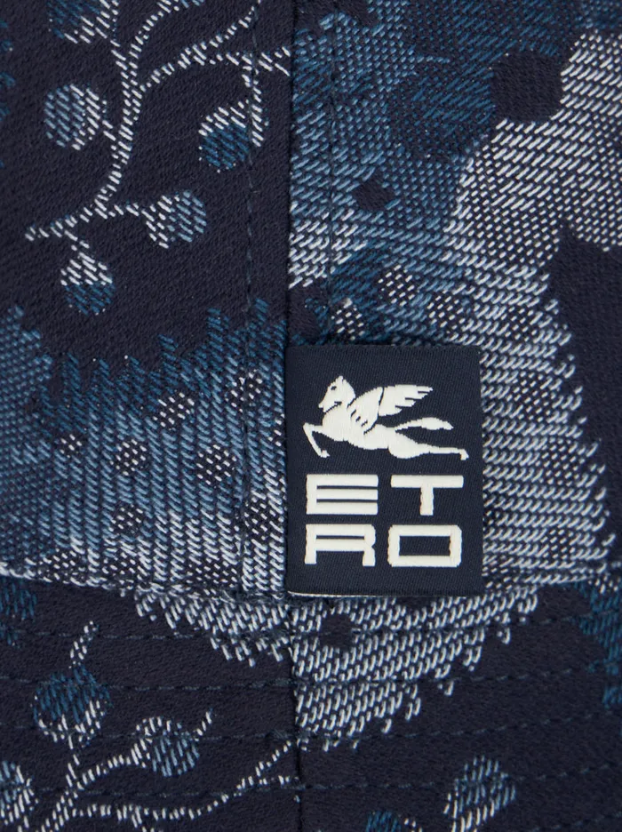 Women Denim Jacquard Bucket Hat Etro Hats And Gloves