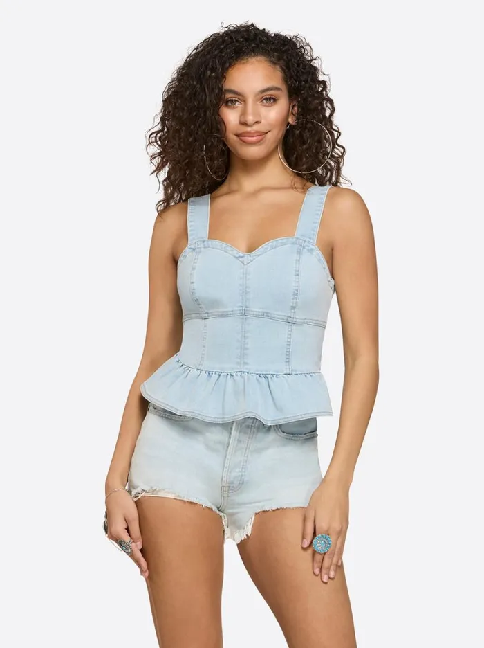 Women Denim Jessica Simpson Denim Bustier In Buttercup