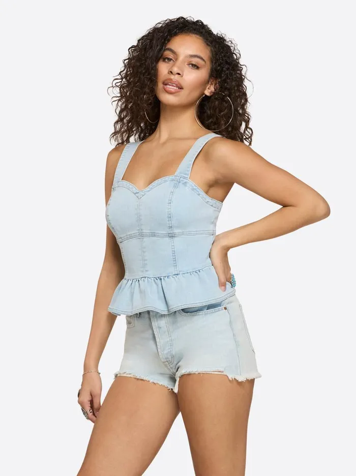 Women Denim Jessica Simpson Denim Bustier In Buttercup