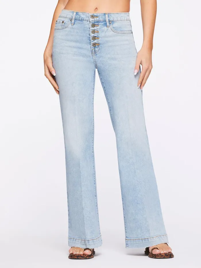 Women Denim Jessica Simpson True Love Wide Leg Trouser Jeans In Carry On