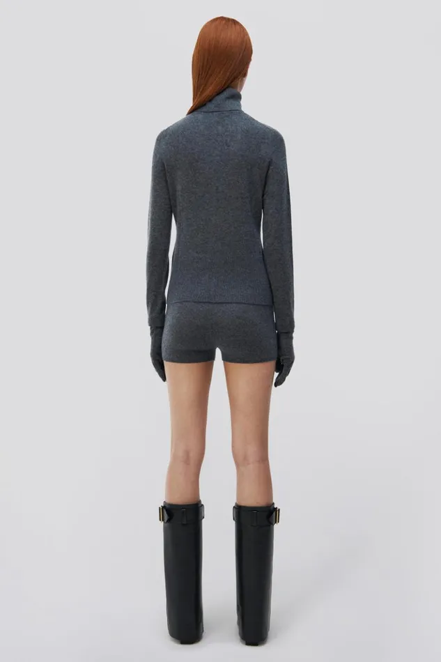 Women Dita Gloved Turtleneck Charcoal Melange Jonathan Simkhai Knitwear