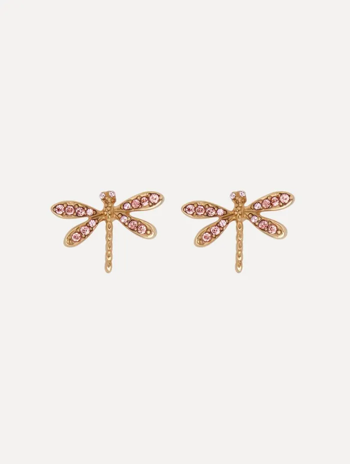 Women Dragonfly Earrings Rose Oscar De La Renta Earrings