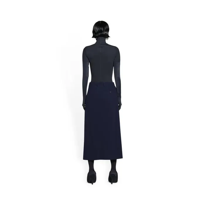 Women Dresses and Skirts Balenciaga Slit Tailored Skirt In Navy Blue