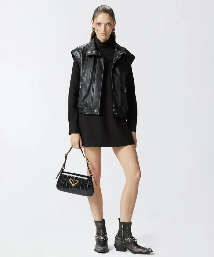 Women Dresses Pinko Highneck Mini Dress In Technical Fabric Limo Black
