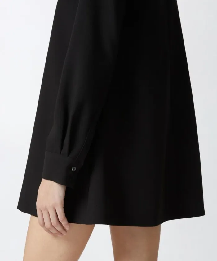 Women Dresses Pinko Highneck Mini Dress In Technical Fabric Limo Black