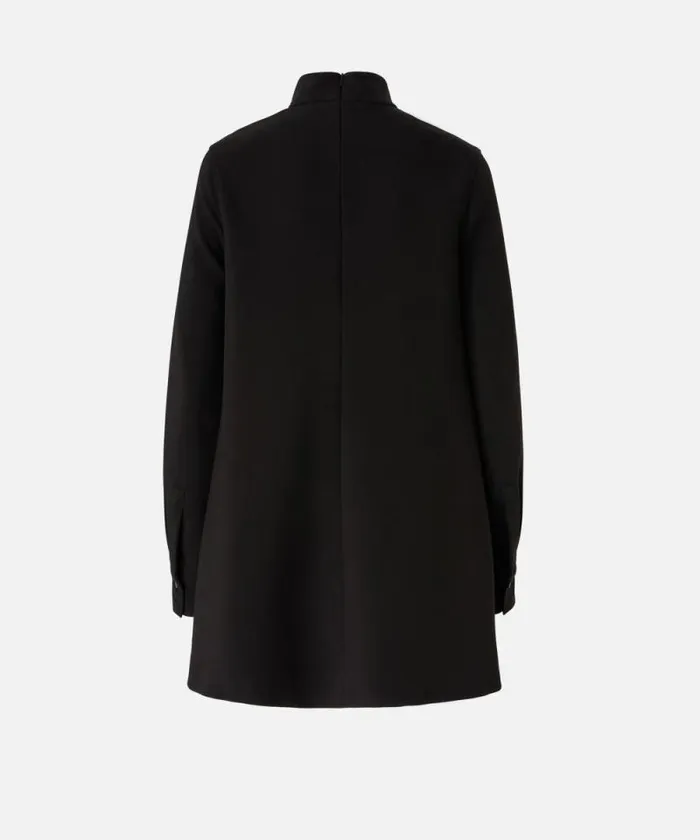 Women Dresses Pinko Highneck Mini Dress In Technical Fabric Limo Black
