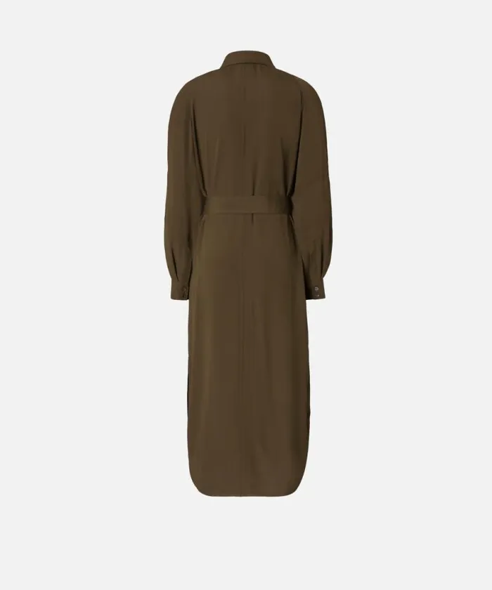 Women Dresses Pinko Silkblend Midi Shirt Dress Greenundergrowth Women Dresses Pinko Silkblend Midi Shirt Dress Greenundergrowth