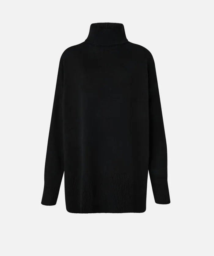 Women Dresses Pinko Wool Mini Dress With High Neck Limo Black Women Dresses Pinko Wool Mini Dress With High Neck Limo Black