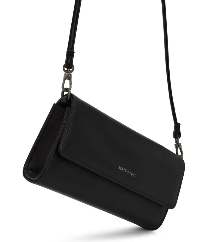 Women Drewmed Vegan Crossbody Bag 8211 Vintage Black Matt and Nat Crossbody