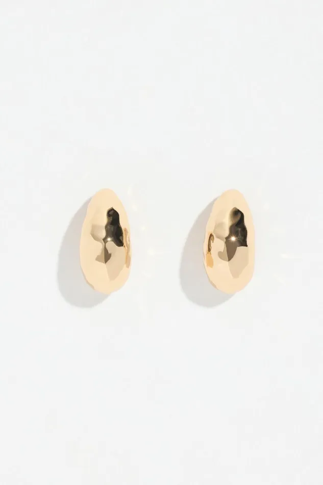 Women Dynamite Earrings Mini Hammered Drop Earrings YELLOW