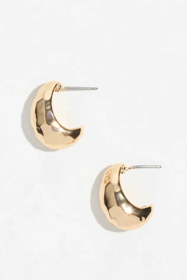 Women Dynamite Earrings Mini Hammered Drop Earrings YELLOW