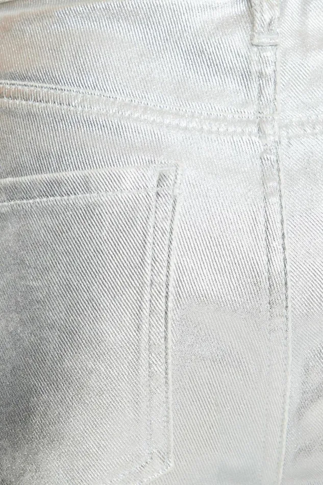 Women Dynamite Jeans and Denim Metallic Heidi Wide Leg Jeans Gray