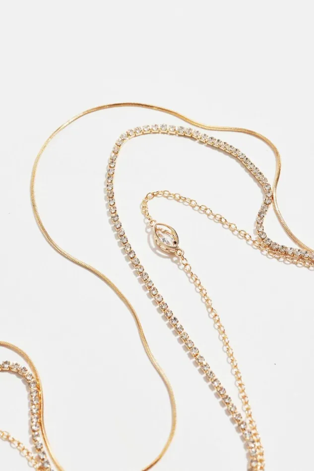 Women Dynamite Necklaces Layered Marquise Pendant Necklace White