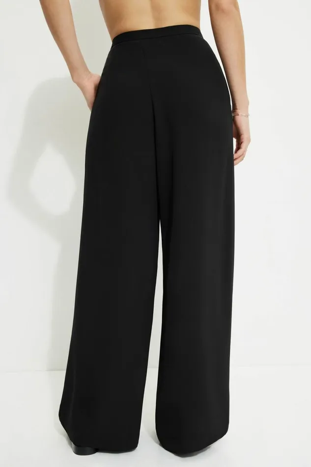 Women Dynamite Pants Fluid Wide Leg Pants Black