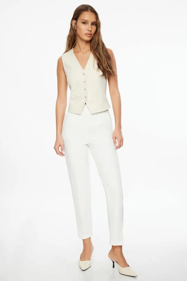 Women Dynamite Pants Kendall Slim Side Zip Pants White