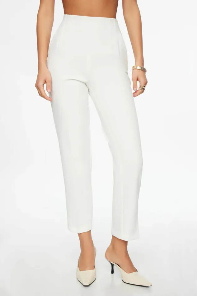 Women Dynamite Pants Kendall Slim Side Zip Pants White