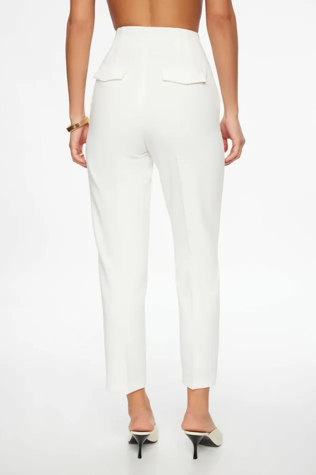 Women Dynamite Pants Kendall Slim Side Zip Pants White