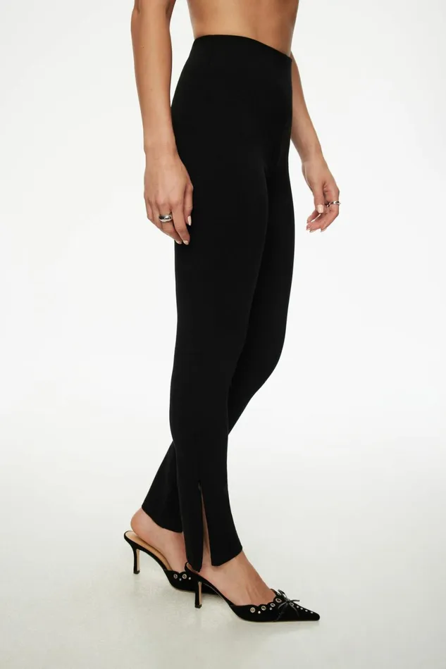 Women Dynamite Pants Slim Zip Hem Pants Black