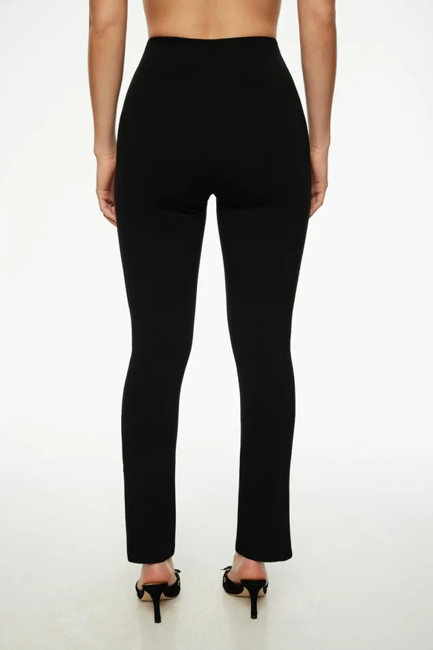 Women Dynamite Pants Slim Zip Hem Pants Black