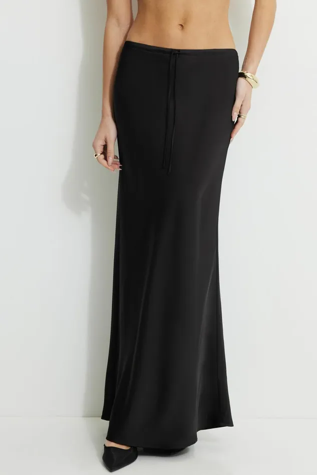 Women Dynamite Skirts and Skorts Cary Slip Maxi Skirt BLACK