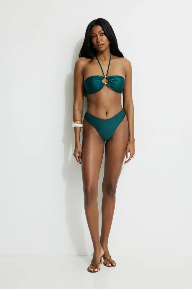 Women Dynamite Swimwear Boomerang Cheeky Bikini Bottom Green