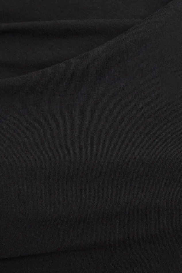 Women Dynamite Tops Draped Long Sleeve TShirt Black
