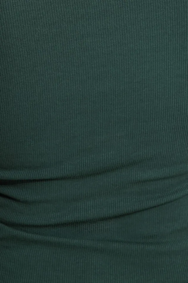 Women Dynamite Tops Olive Ribbed Crewneck TShirt Green