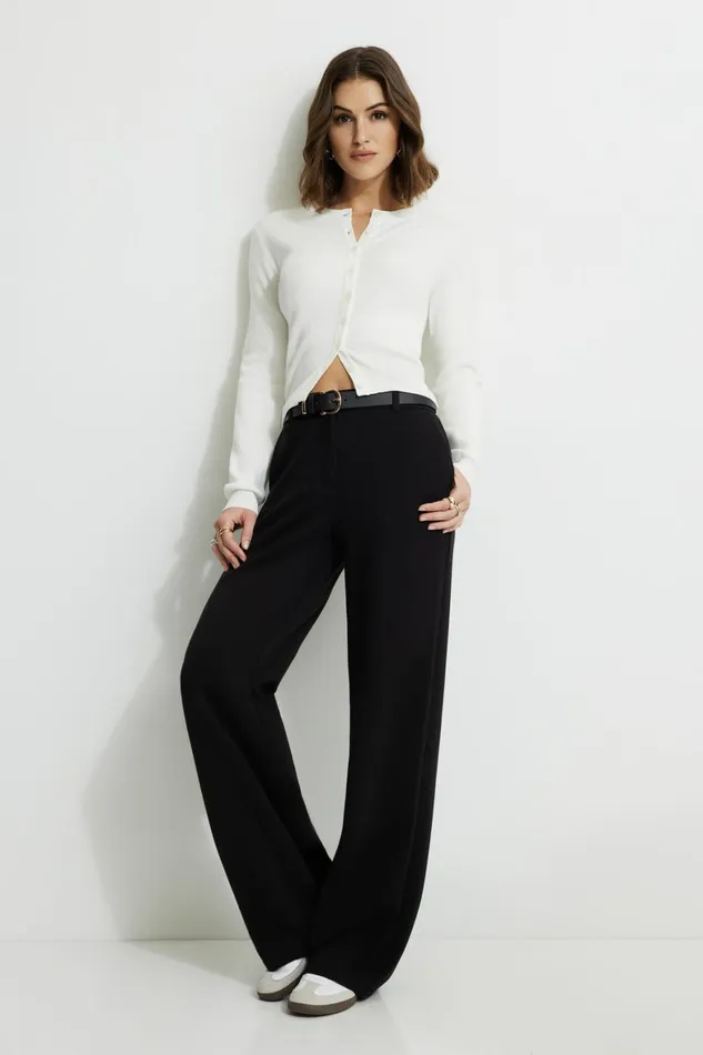 Women Dynamite Tops Rebecca Crewneck Cardigan WHITE