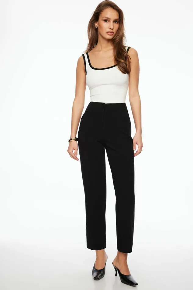 Women Dynamite Tops Tayla Ribbed Scoop Tank Top White