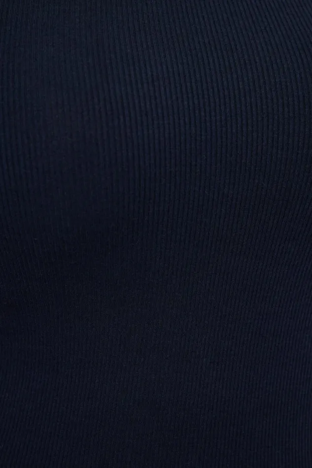Women Dynamite Tops Tedi Ribbed Long Sleeve T Shirt Blue