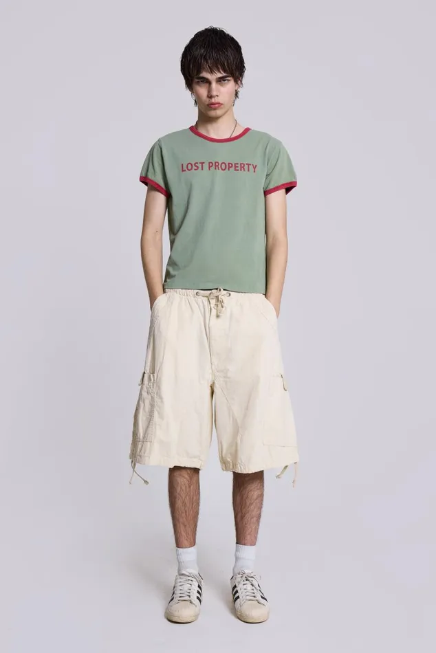 Women Ecru Oversized Cargo Shorts Jaded London Shorts and Jorts