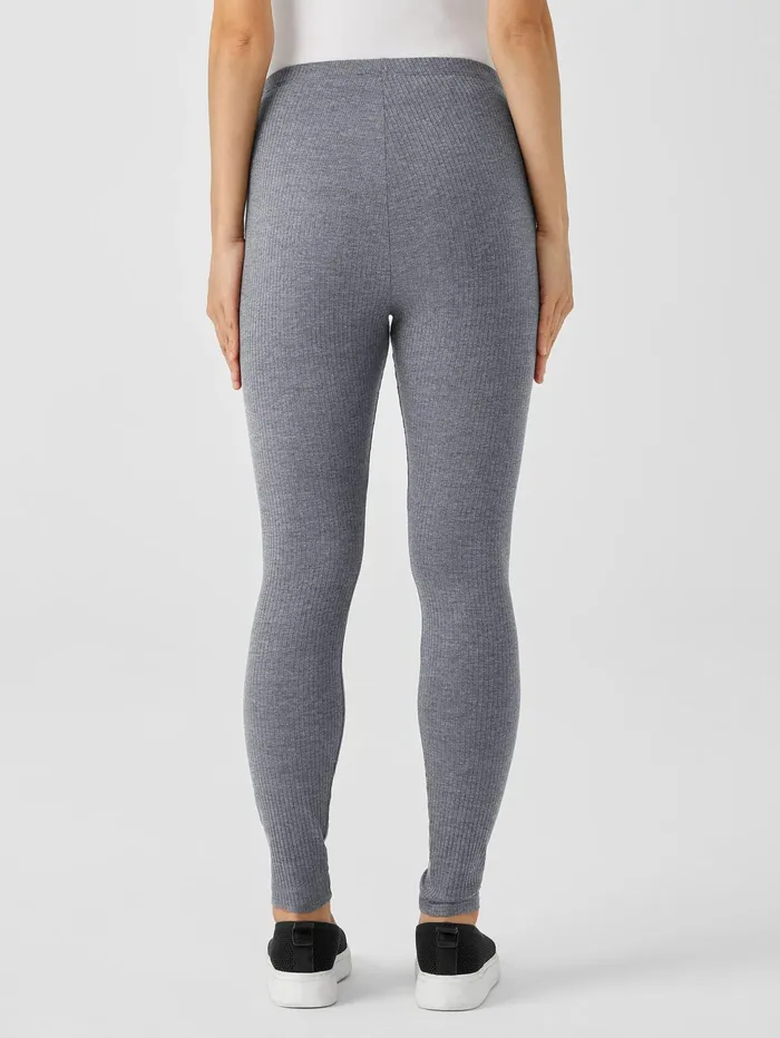 Women Eileen Fisher Pants Shorts and Jumpsuits Cozy Stretch Rib Leggings Ash