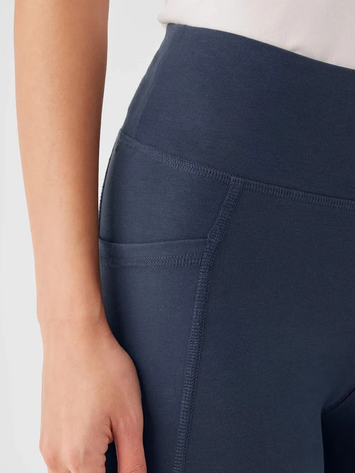 Women Eileen Fisher Pants Shorts and Jumpsuits Pima Cotton Stretch Jersey HighWaisted Leggings Ocean